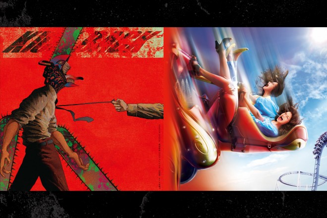 Chainsaw Man × Hollywood Dream – The Ride: KICK BACK enhances the backward coaster with the anime’s intense opening song for max adrenaline.